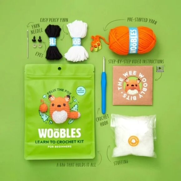 The Woobles Beginner Crochet Amigurumi Kits - Felix the Fox - Picture 3 of 4